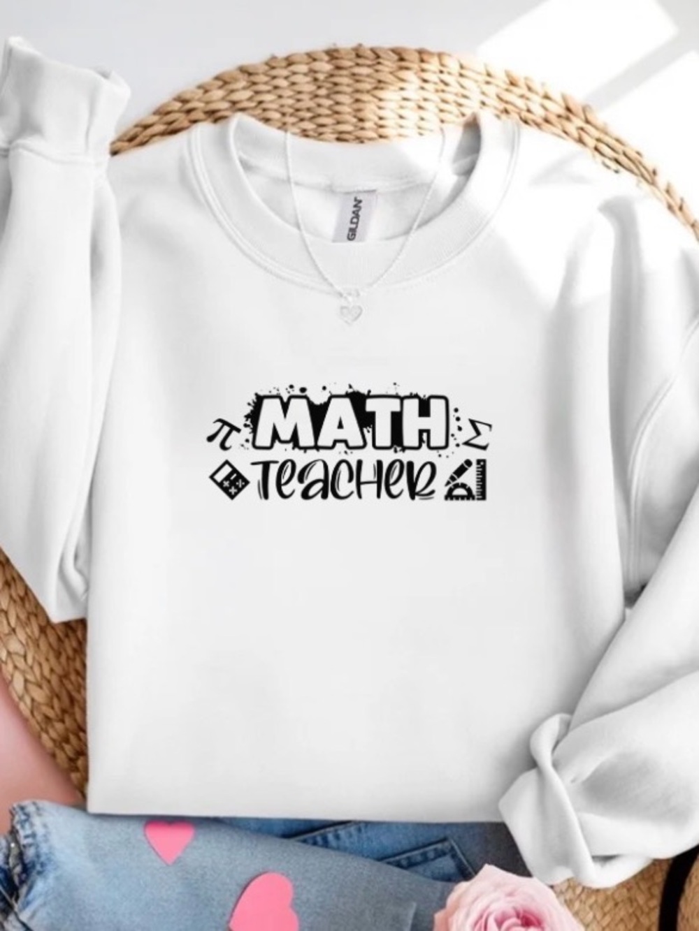 Math Teacher Sweatshirt Pi Symbols Crewneck Teacher Gift